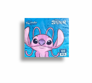 Серветки сухі дитячі з малюнком &ldquo;Stitch & Angel&rdquo; Дісней, ультратонкі,чотиришарові,без запаху, 120шт. 0831 фото