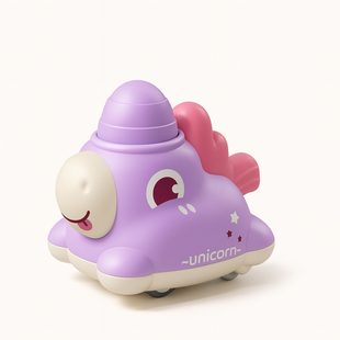 Механічна іграшка-машинка "Magic Unicorn", натискний механізм Press&Go, ABS-пластик, 6&times;9 см, фіолетовий 0749 фото