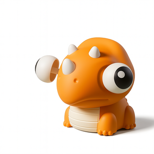 Игрушка-антистресс с выпуклыми глазами Трицератопс дино &laquo;Squeeze Pop Up Eyes&raquo;, оранжевый, резина/силикон, 6&times;8 см 0258 фото