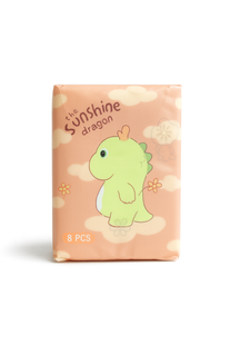 Серветки сухі дитячі з малюнком &ldquo;The Sunshine Dragon &ndash; Green Dino&rdquo; без запаху, тришарові, 8шт. 0805 фото