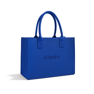 Шопер фетровий з короткими ручками "Aimitu" 40х30см синій 0711 фото