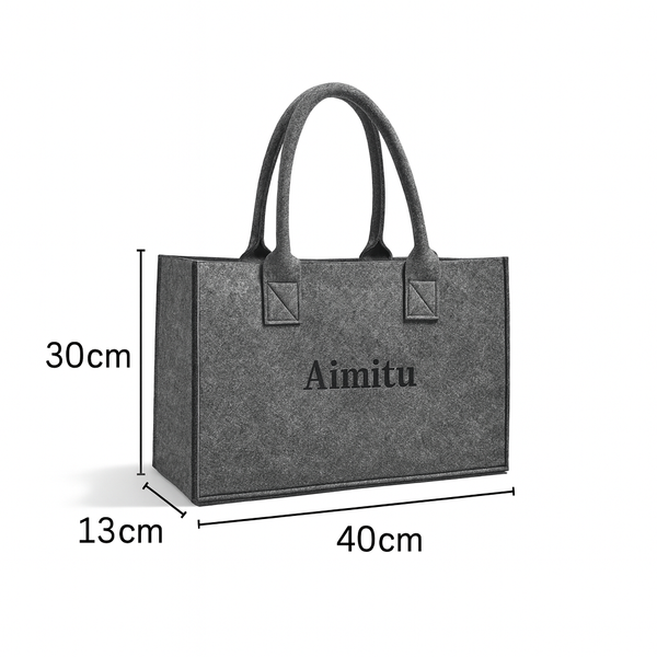 Шопер фетровий з короткими ручками "Aimitu" 40х30см синій 0711 фото