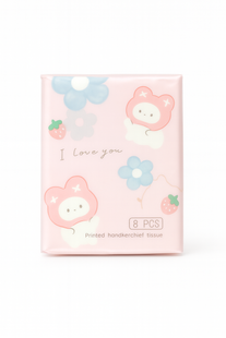 Серветки сухі дитячі з малюнком &ldquo;Bear Mood I love you&rdquo; без запаху, тришарові, 8шт. 0814 фото